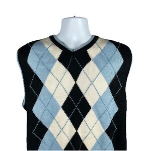 Dtek Jeans Vintage Y2K Argyle Sweater‎ Vest Men's XL